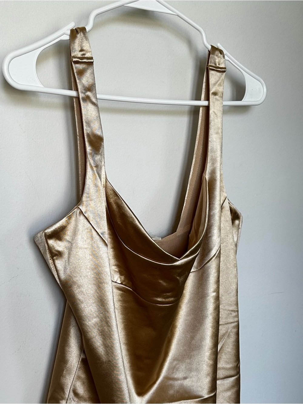 Free People Intimately Gold Metallic Cowl Neck Bodysuit | M/L | NWT